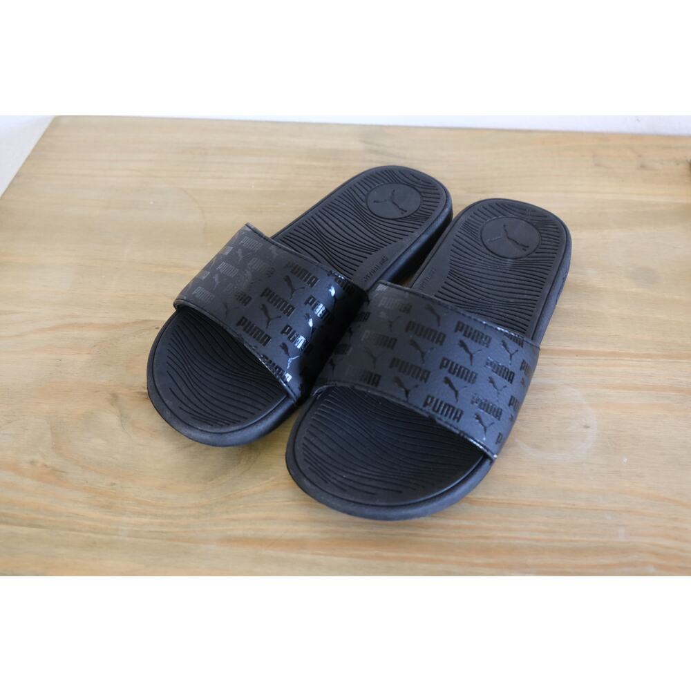 Puma Cool Cat 2.0 Black Logo Slides Men’s/Women’s Slip-On Sandals Shower Shoe